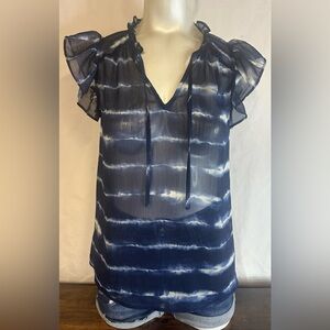 Banana Republic Blue and White Striped Blouse